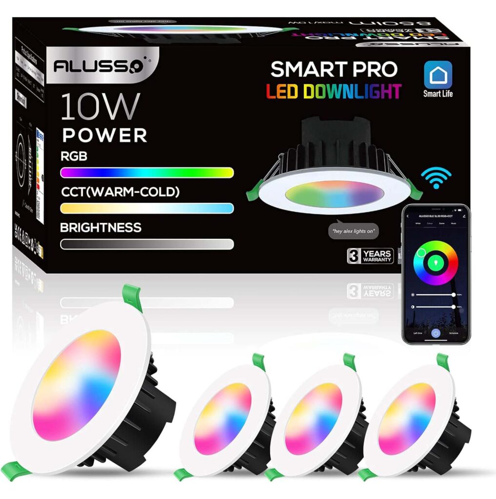 ALUSSO Smart LED RGB Einbaustrahler 230V 10W Dimmbar