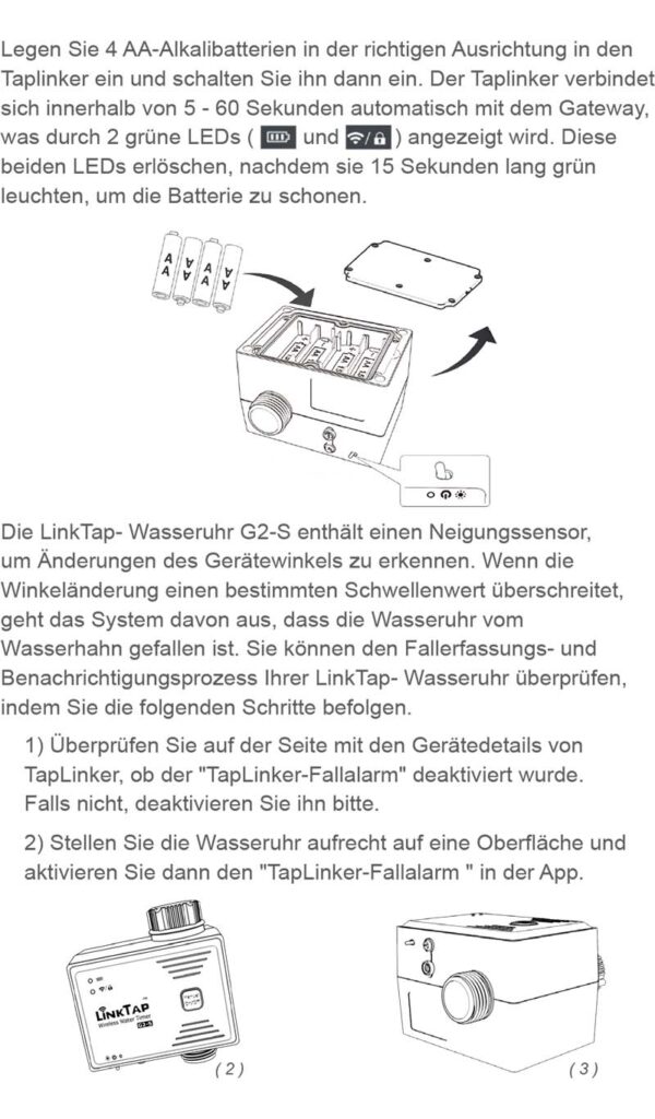 Benutzerhandbuch für LinkTap G2S Bewässerungscomputer