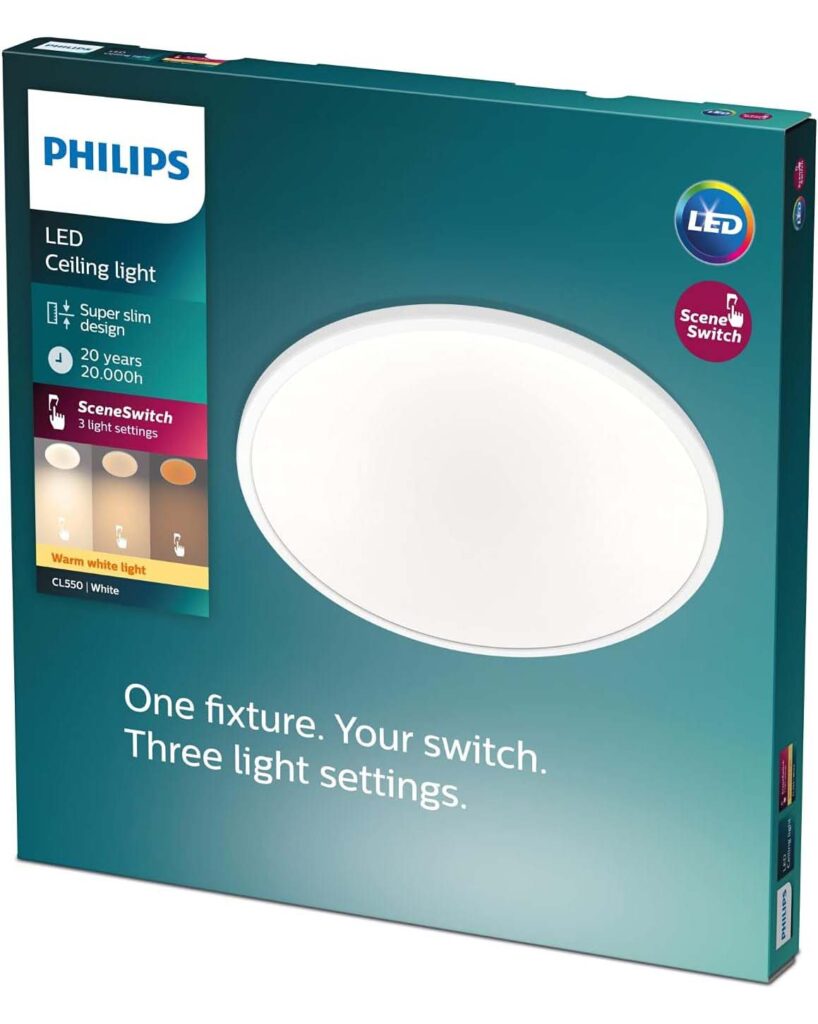 Philips Super Slim CL550 3-in-1 Deckenleuchte