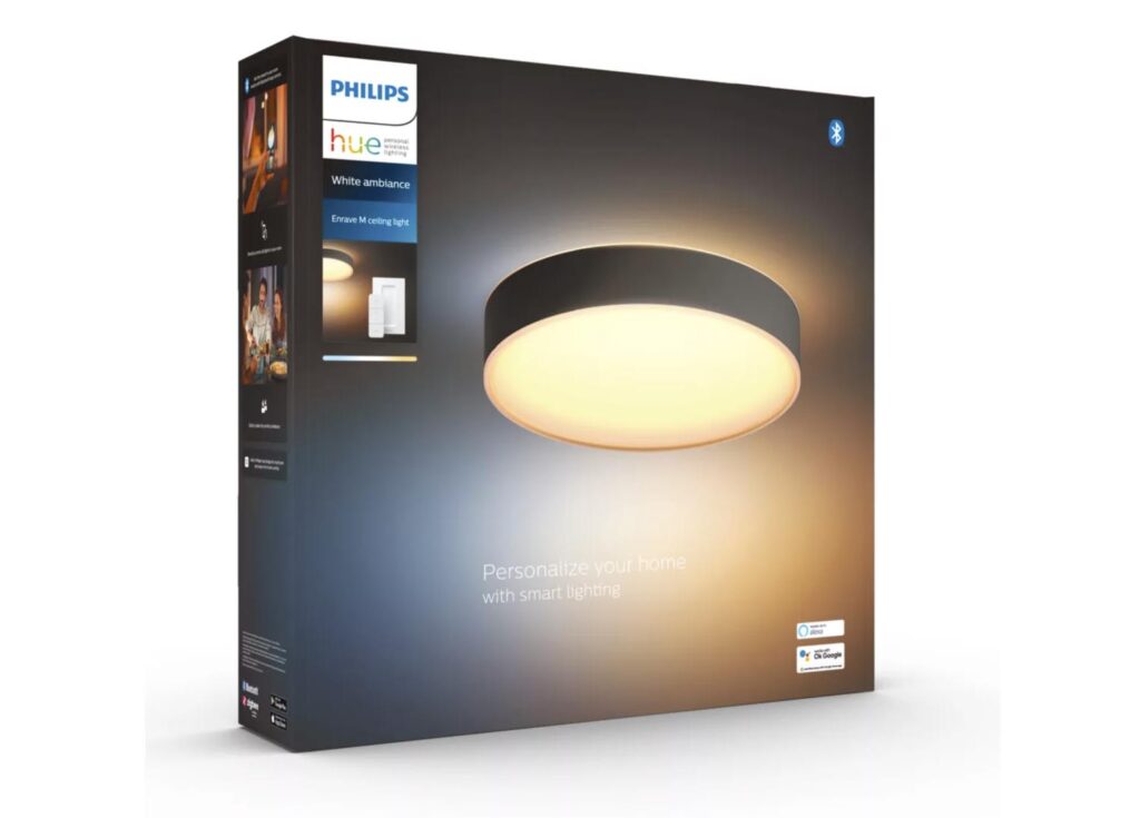 Philips Hue Enrave Deckenleuchte M schwarz + Dimmschalter