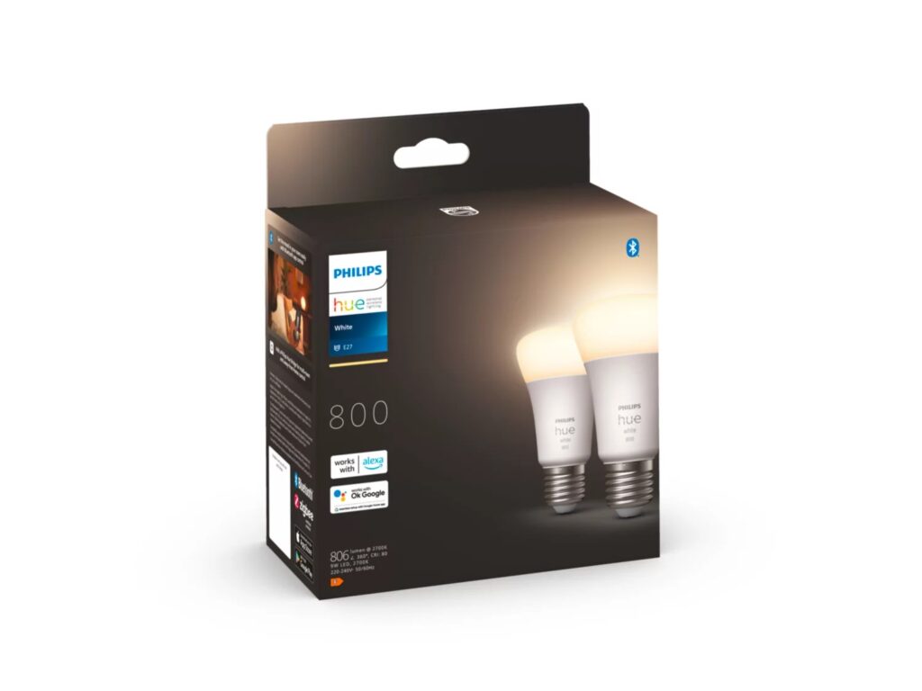 Philips Hue White LED Lampe E27 2Stk