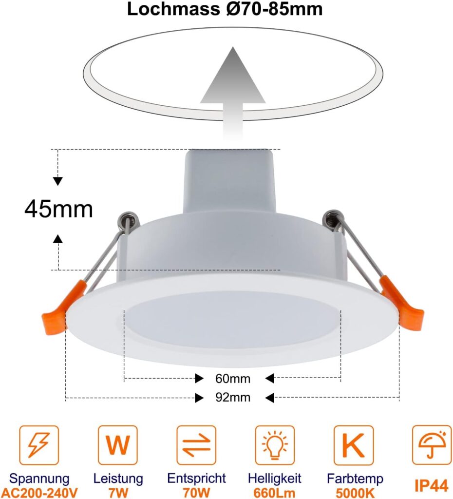 DUSKTEC 3 Zoll Einbaustrahler RGB 4 Stk