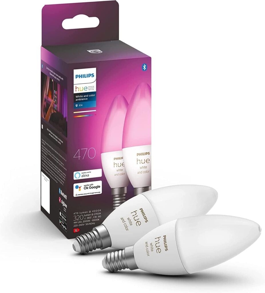 Philips Hue White & Color Ambiance LED Lampe E14 2 Stk
