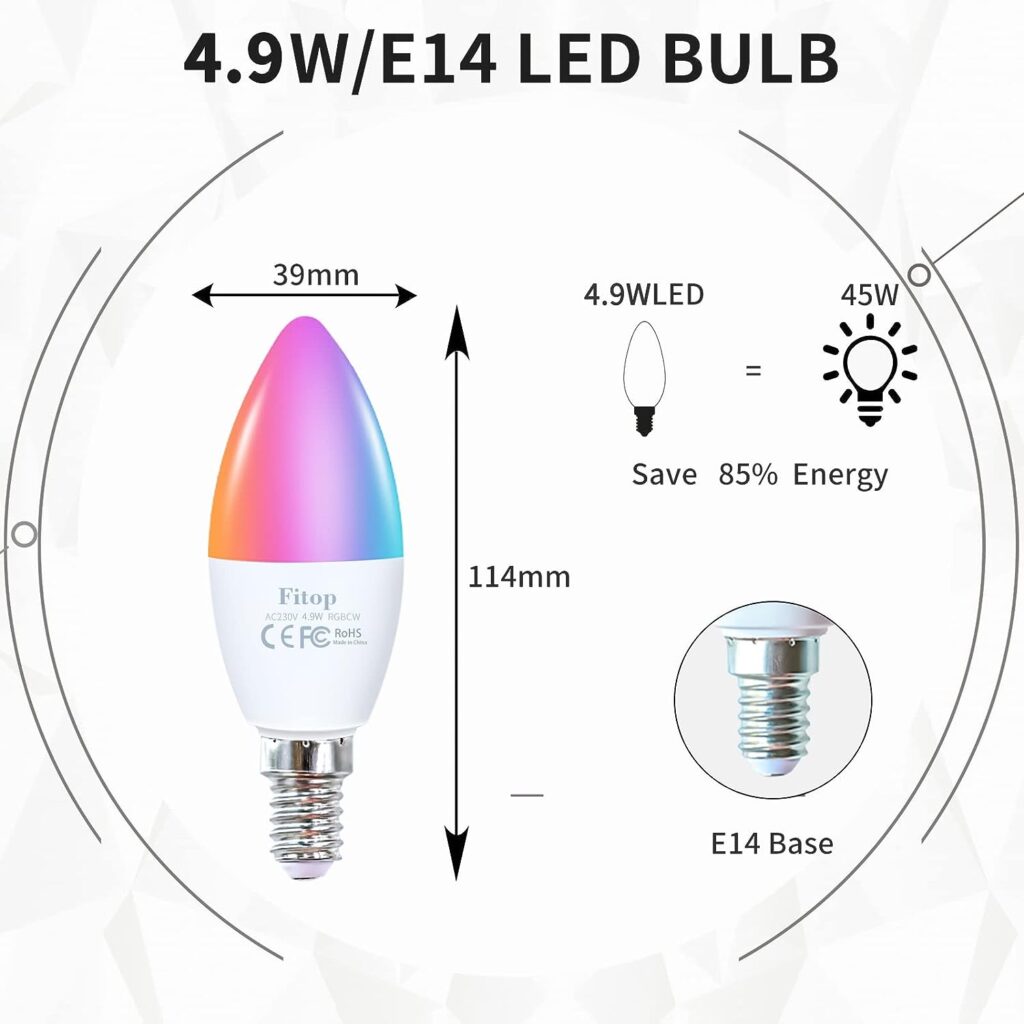 Fitop Alexa LED Smart Glühbirnen E14 2 Stk