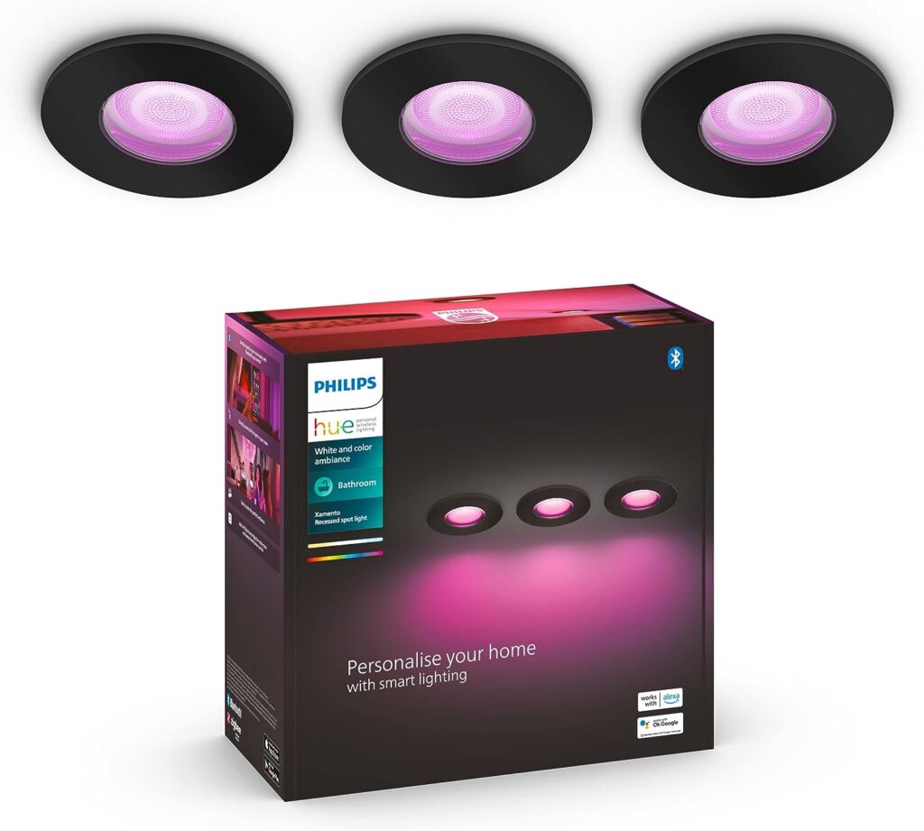 Philips Hue Xamento Deckenspot schwarz 3 Stk