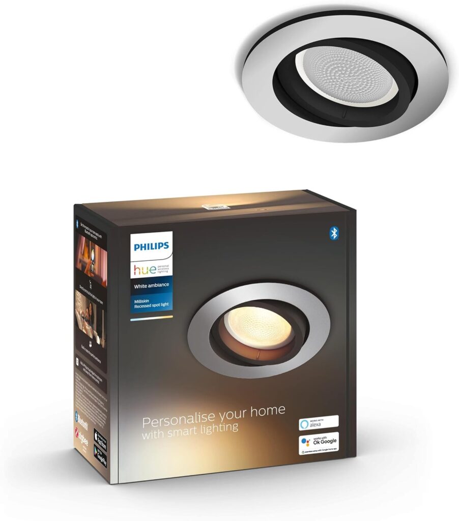 Philips Hue Milliskin LED Einbauspot rund Aluminium