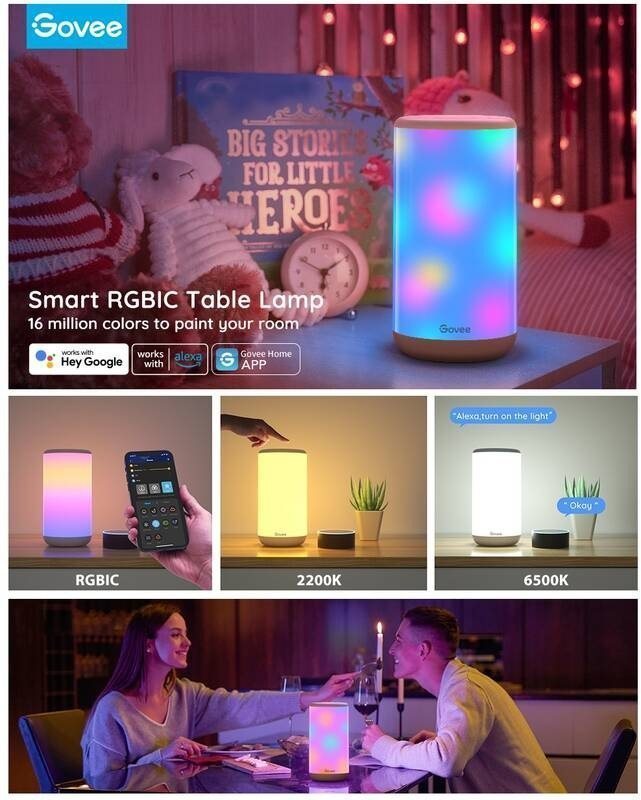 Govee Smart Tischlampe RGBICWW WIFI Nachttischlampe