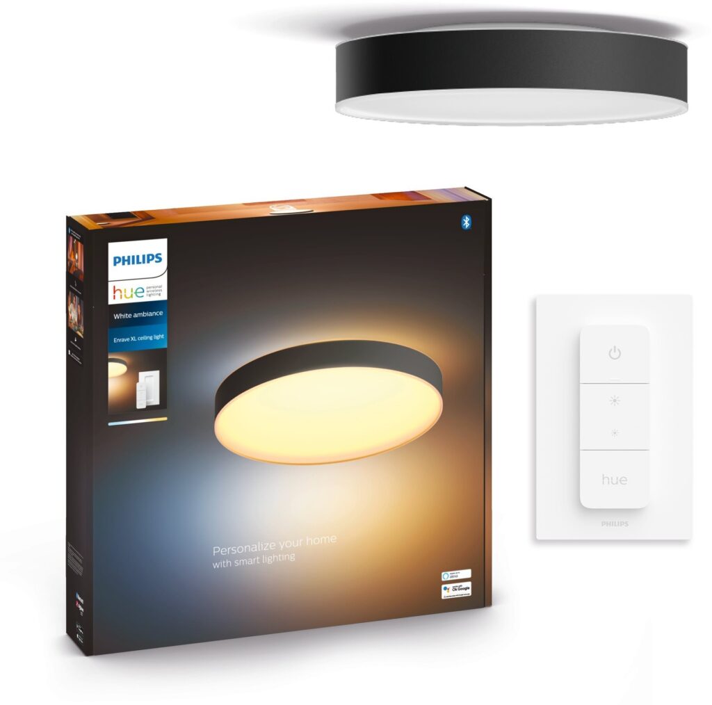 Philips Hue Enrave Deckenleuchte XL schwarz + Dimmschalter