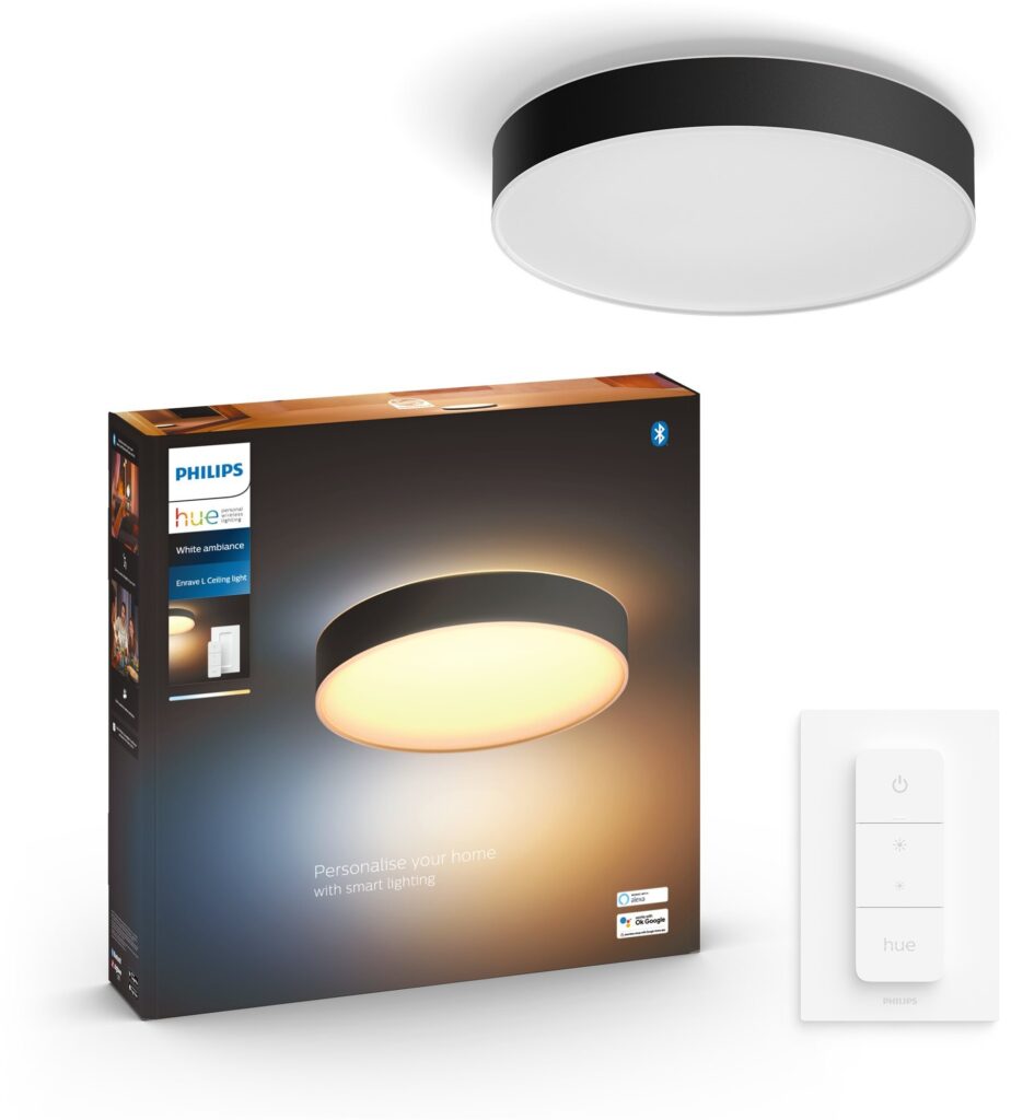 Philips Hue Enrave Deckenleuchte L schwarz + Dimmschalter