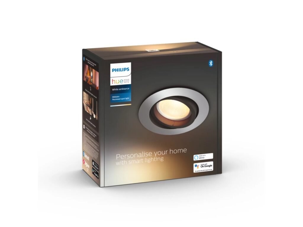 Philips Hue Milliskin LED Einbauspot rund Aluminium