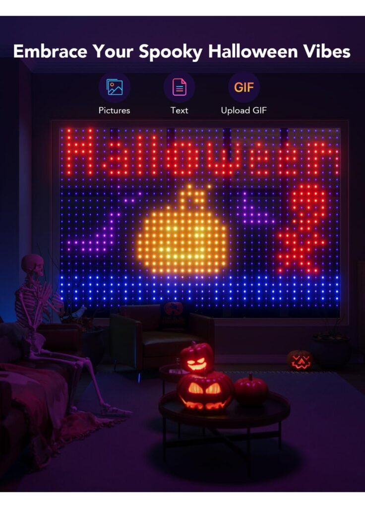 Halloween LED Lichtervorhang Fensterdeko