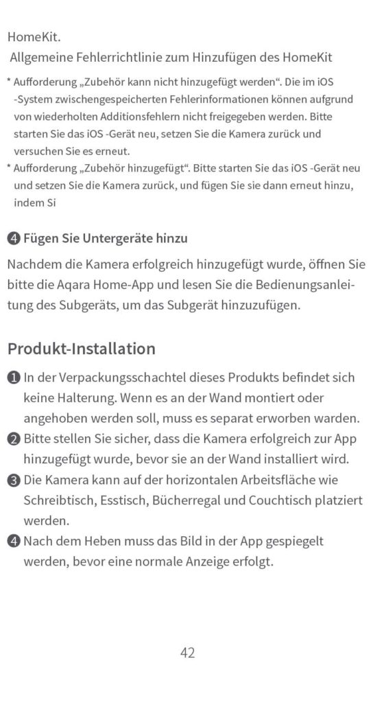 Benutzerhandbuch für Aqara Camera Hub G3