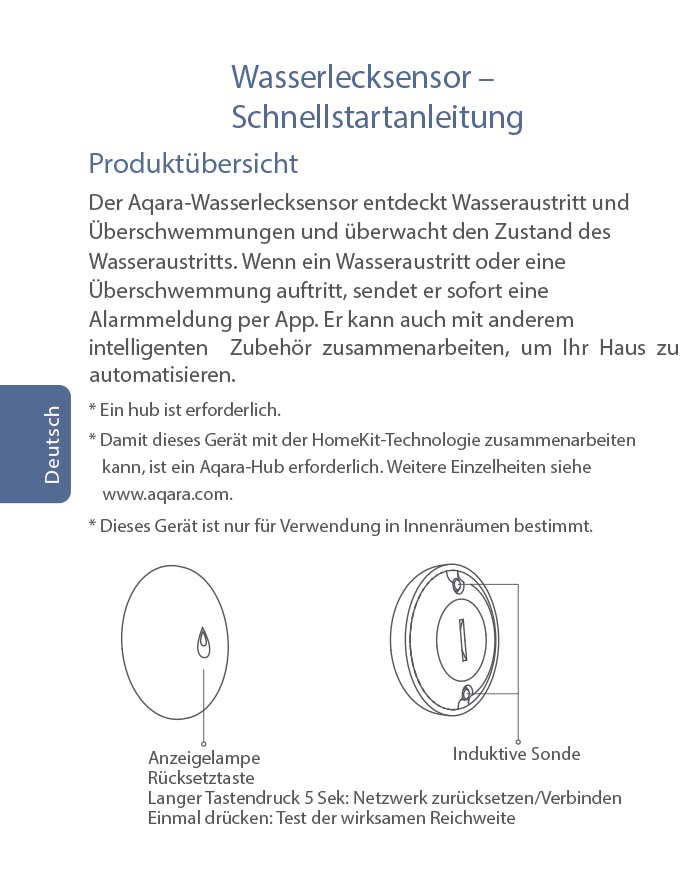 Benutzerhandbuch für Aqara Wassersensor