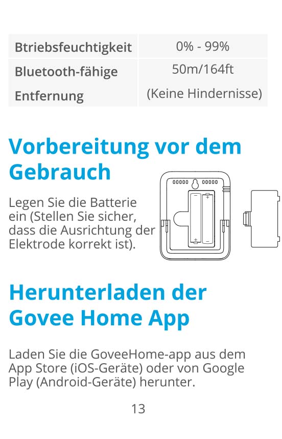 Benutzerhandbuch für Govee Thermometer Hygrometer Innen