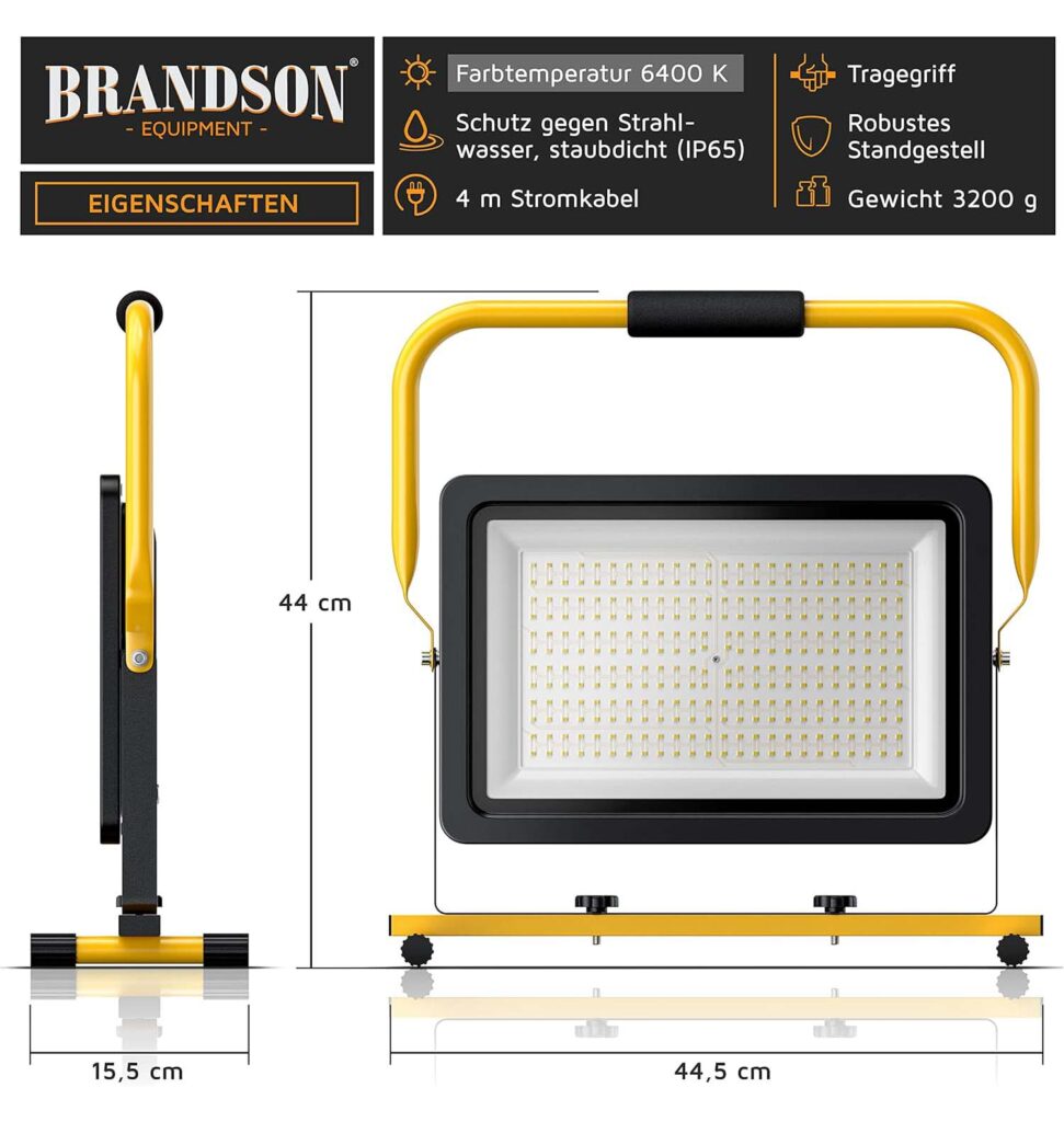 Brandson LED Baustrahler 240V 200W 16000lm