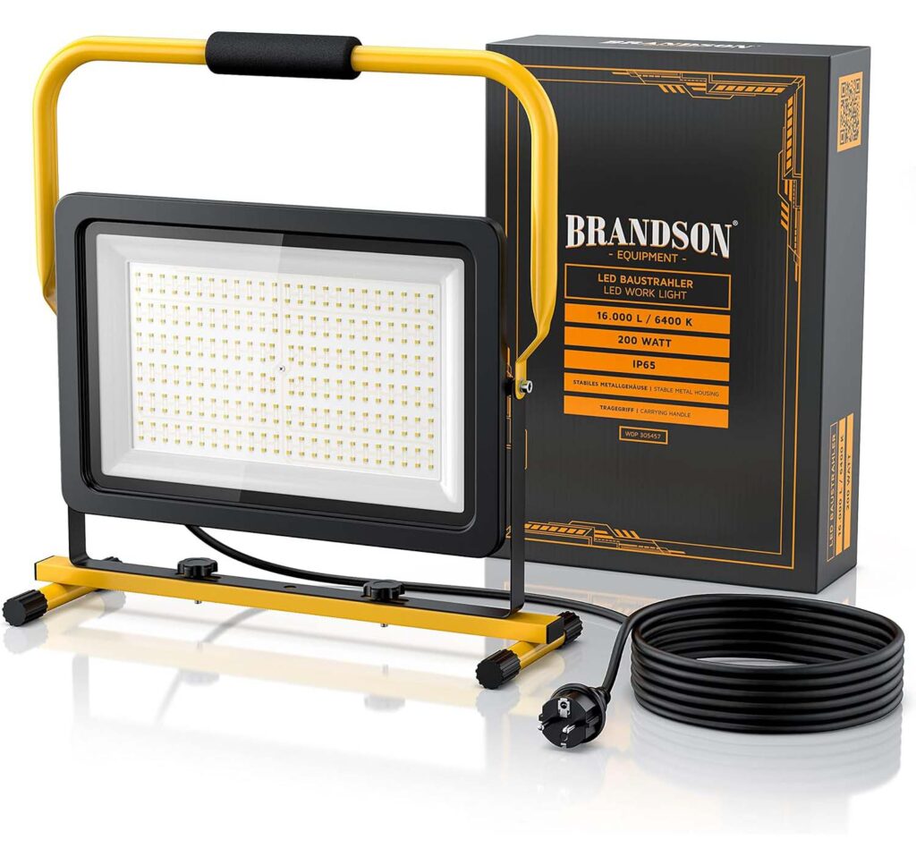Brandson LED Baustrahler 240V 200W 16000lm