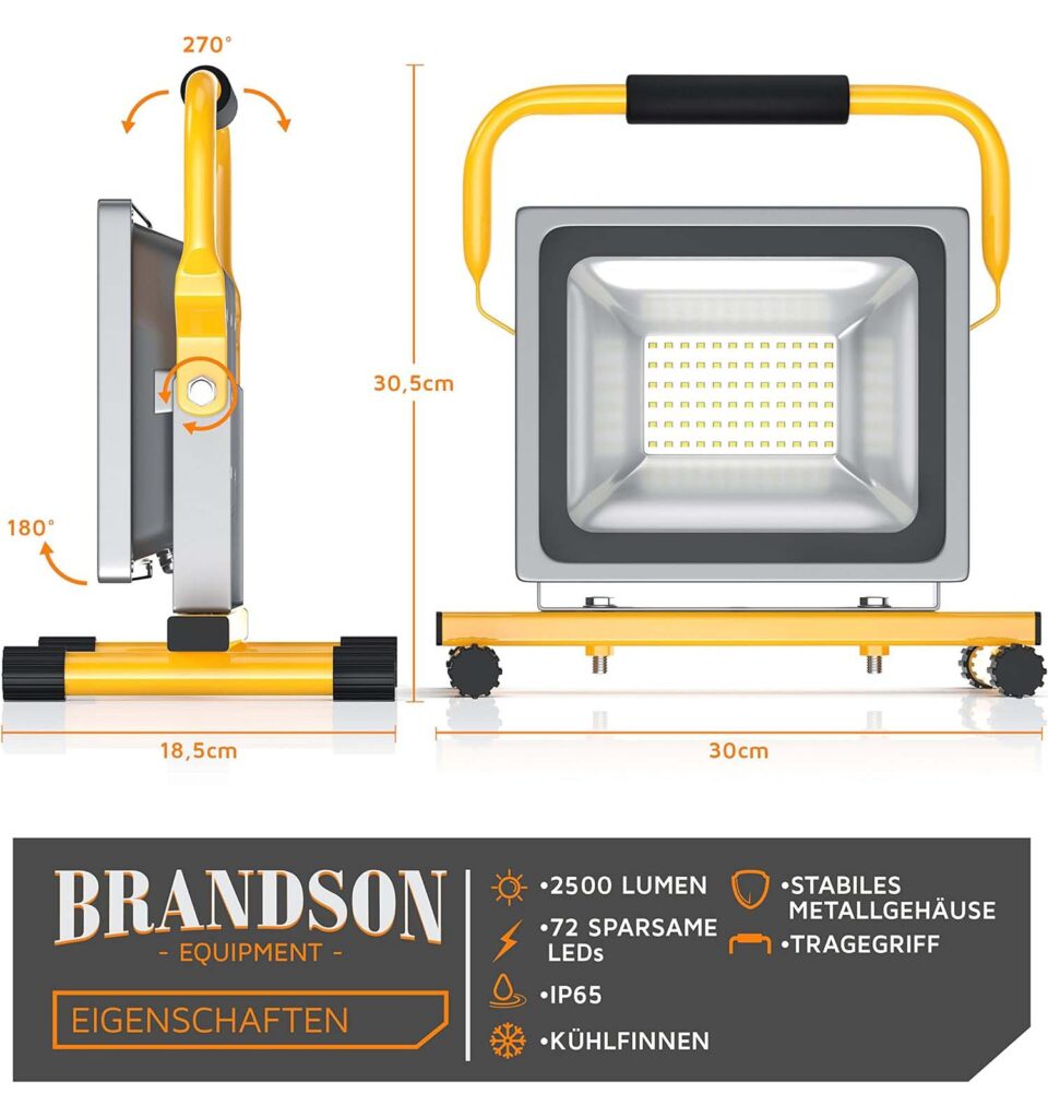 Brandson LED Baustrahler 240V 30W 2500lm