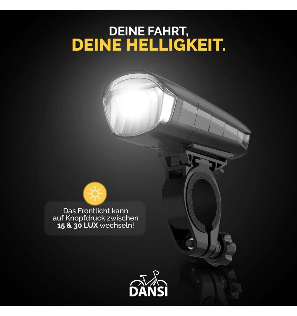 DANSI Fahrradleuchten LED Set Batterieleuchten StVZO