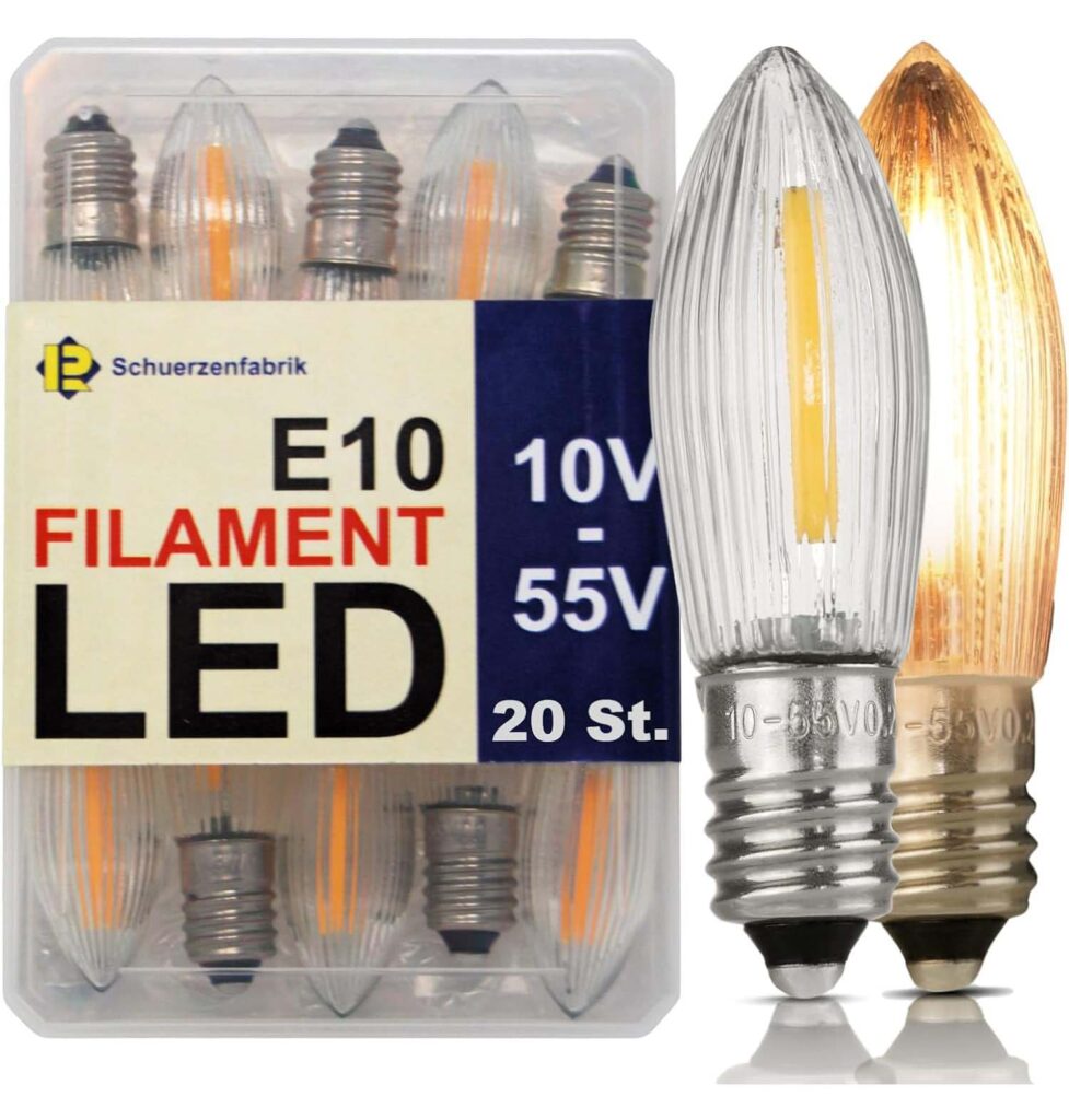 LED E10 Spitzkerzen 10V - 55V 20Stk