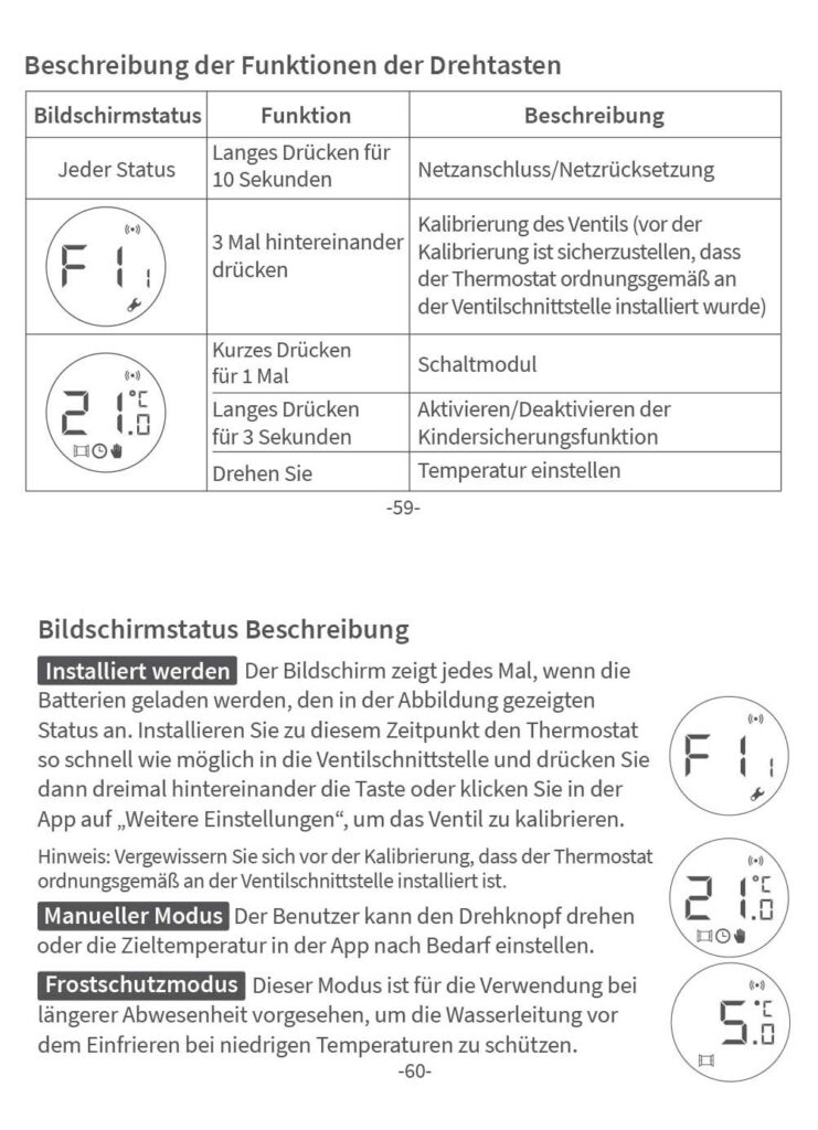 Montageanleitung für Aqara Thermostat E1