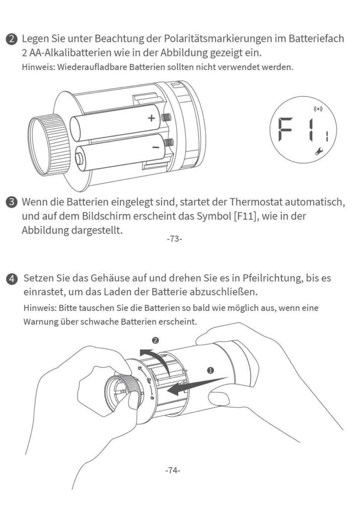 Anleitung Thermostatventil Zigbee