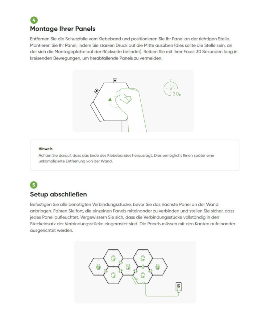 Montageanleitung für Nanoleaf Shapes Hexagon Starter Kit