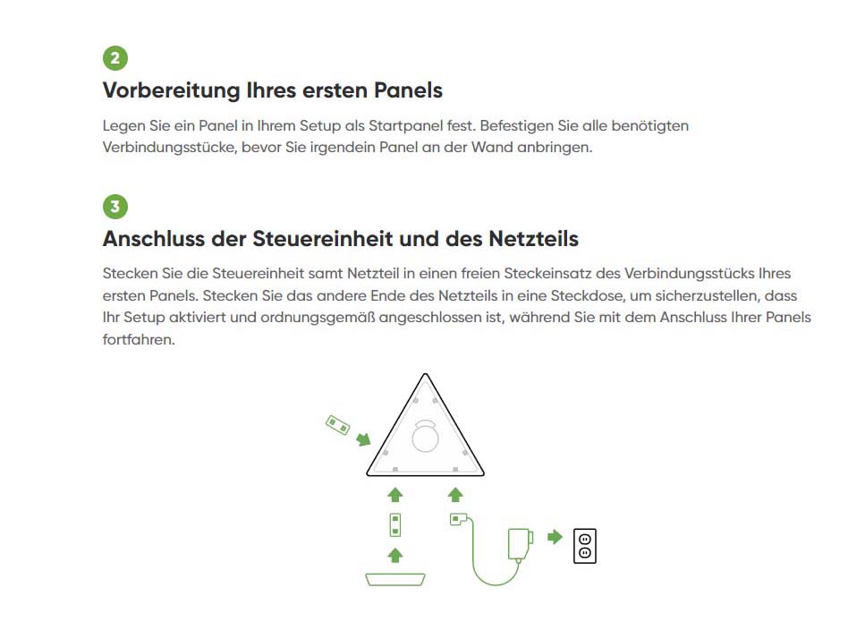 Montageanleitung für Nanoleaf Shapes Triangle Starter Kit