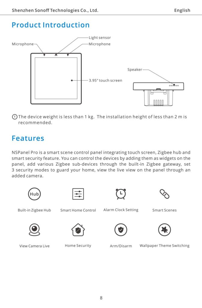 Montageanleitung für SONOFF NSPanel Pro Smart Home Control Panel