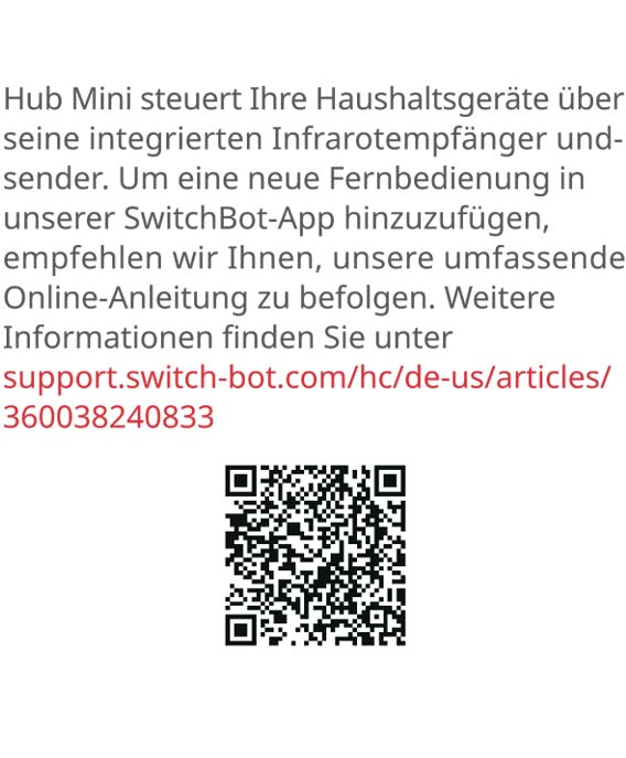 Montageanleitung für SwitchBot Hub Mini