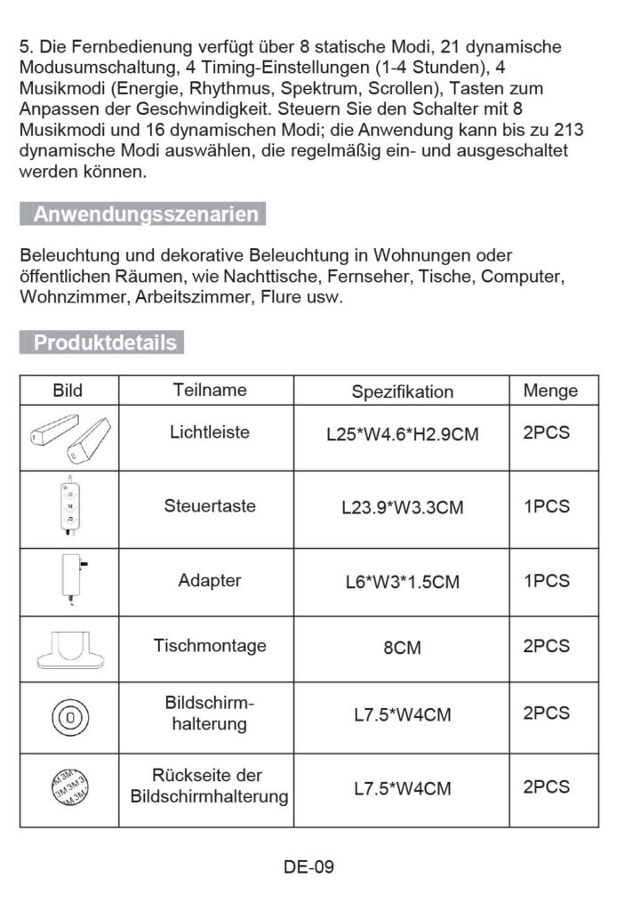 Montageanleitung für SNADER LED Lightbar TV Hintergrundbeleuchtung