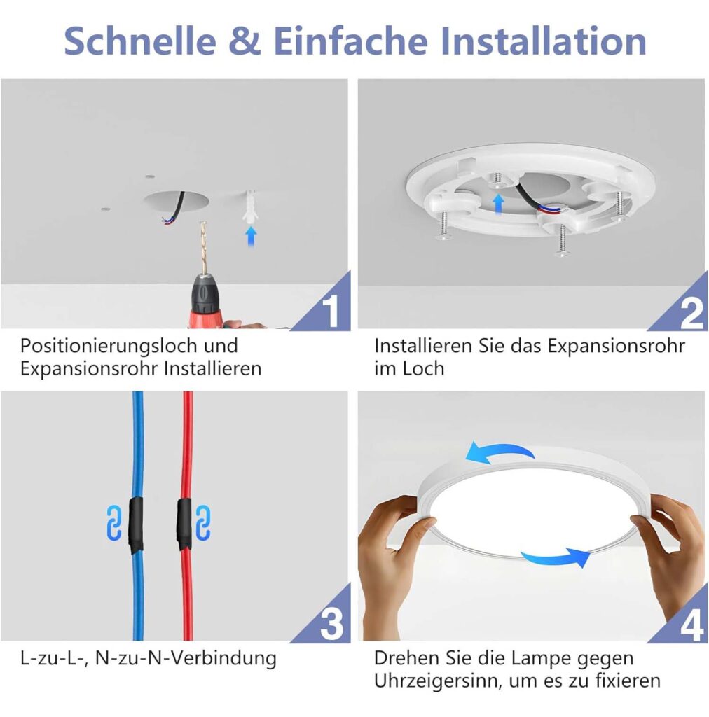 OUILA LED Deckenleuchte rund 18W