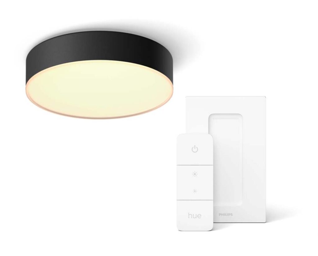 Philips Hue Enrave Deckenleuchte M schwarz inkl. Dimmschalter