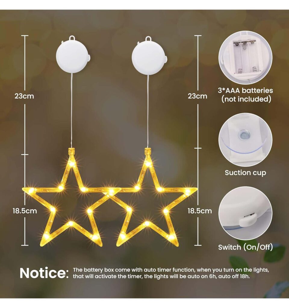 Qedertek LED Weihnachtsbeleuchtung in Sternform