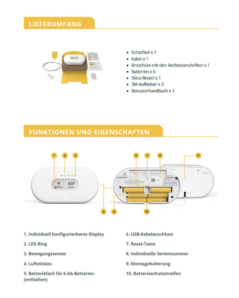 Benutzerhandbuch für Airthings 2960 View Plus