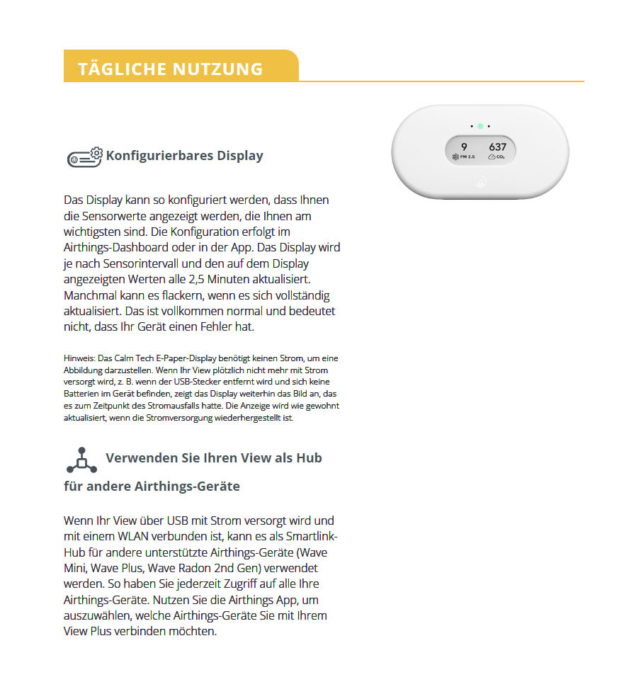 Benutzerhandbuch für Airthings 2960 View Plus