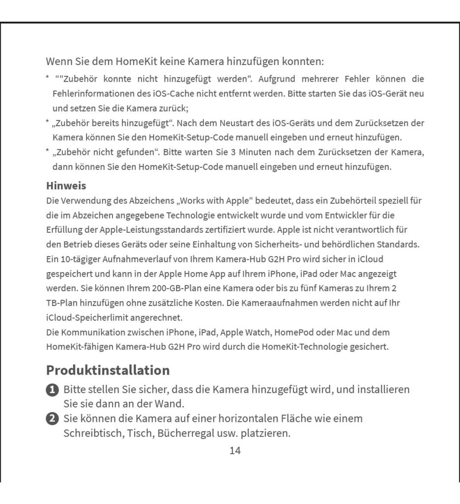 Benutzerhandbuch für Aqara Camera Hub G2H Pro