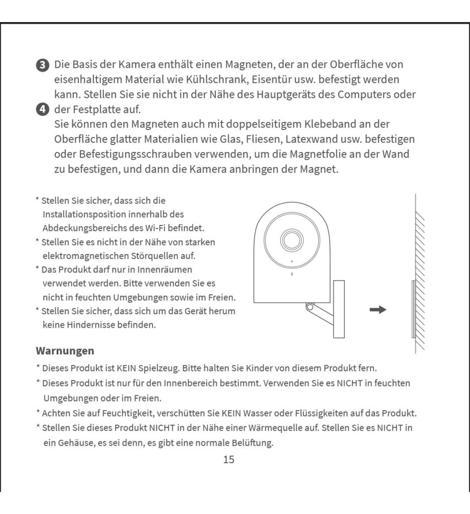 anweisungen Überwachungskamera Zigbee