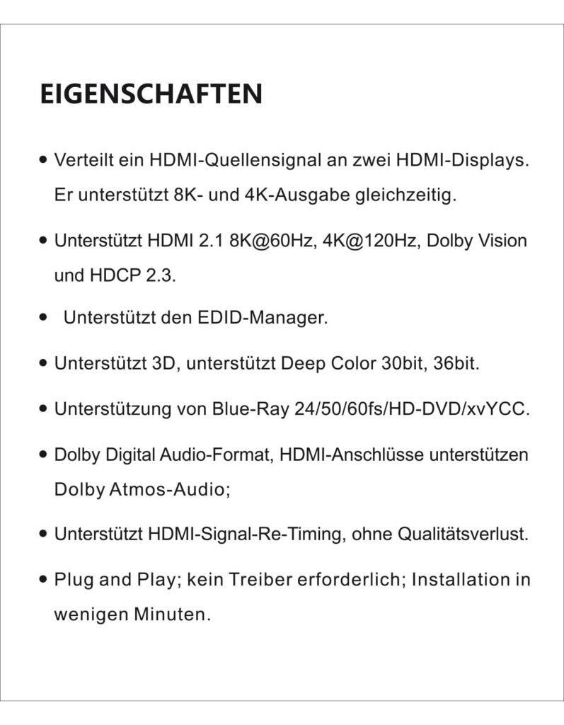 Benutzerhandbuch für EZCOO 4K 120Hz HDMI 2.1 Splitter