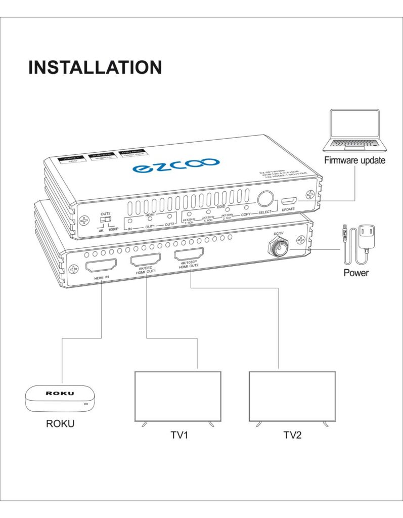 Benutzerhandbuch für EZCOO 4K 120Hz HDMI 2.1 Splitter