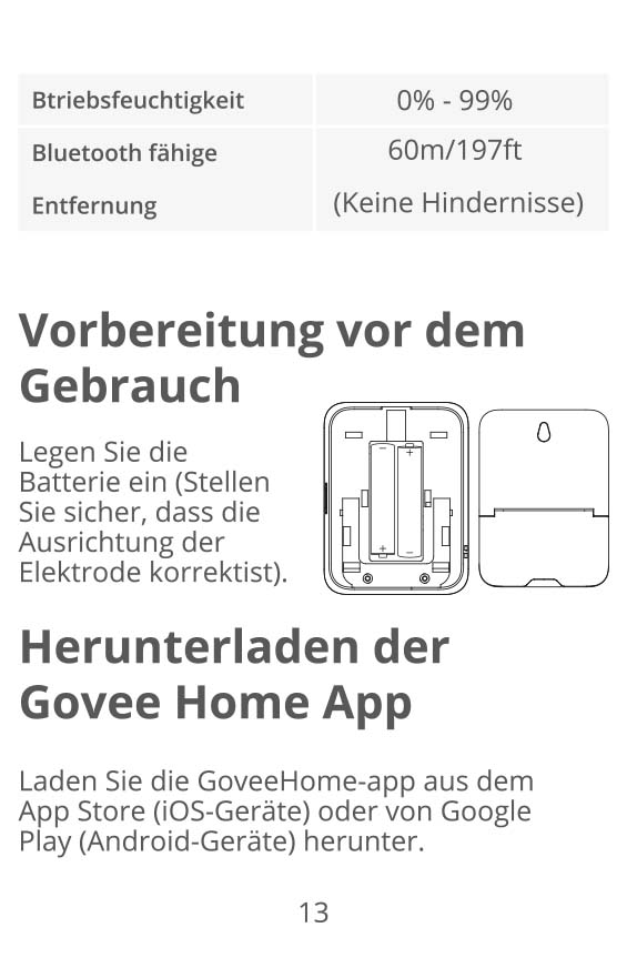 edienungsanleitung Govee Geräte