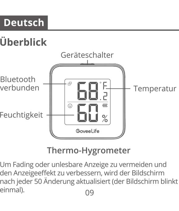 Benutzerhandbuch für GoveeLife Thermometer Hygrometer H5105