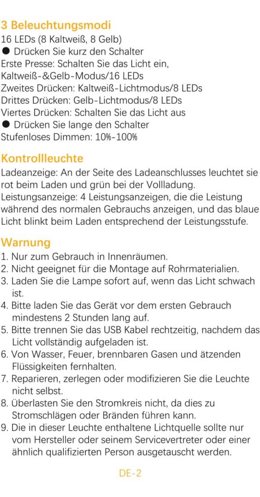 Benutzerhandbuch für Gritin Leselampe Buch Klemme