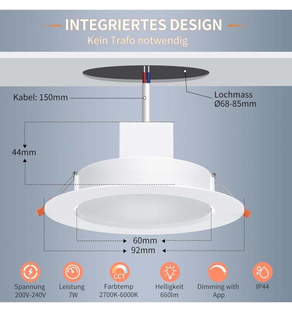 DUSKTEC LED Einbauleuchten Alexa