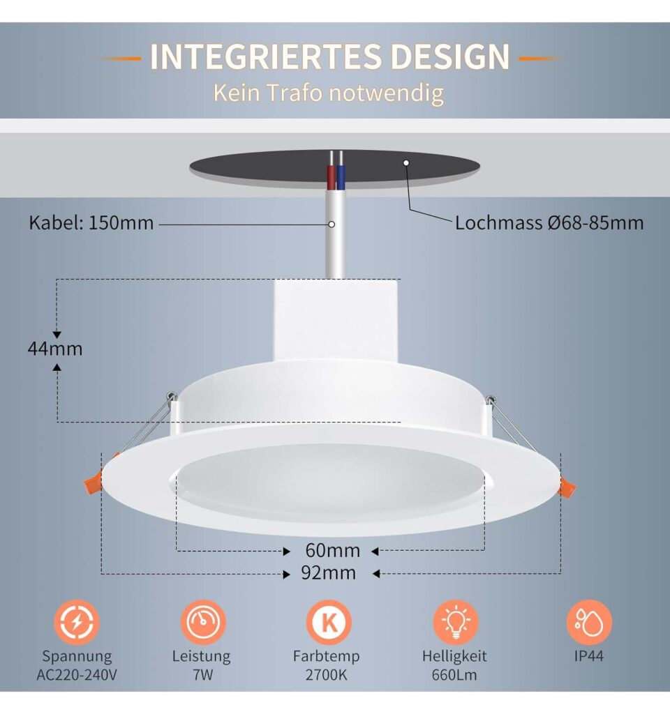 DUSKTEC LED Einbauleuchten RGB Alexa