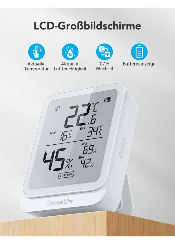 GoveeLife Digitales Thermometer Hygrometer