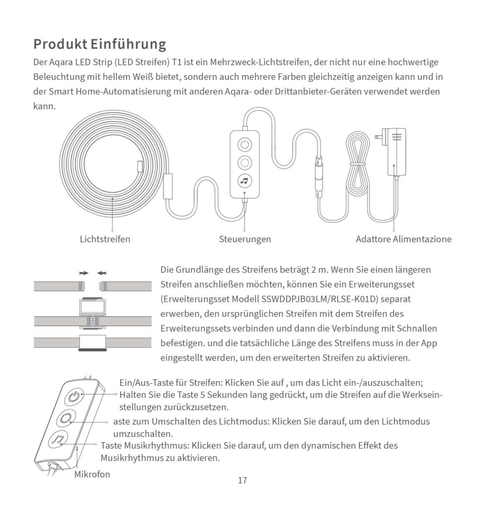 Montageanleitung für Aqara LED Strip T1 2m