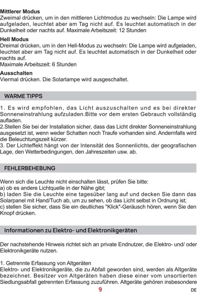 anleitung Solargartenlampen