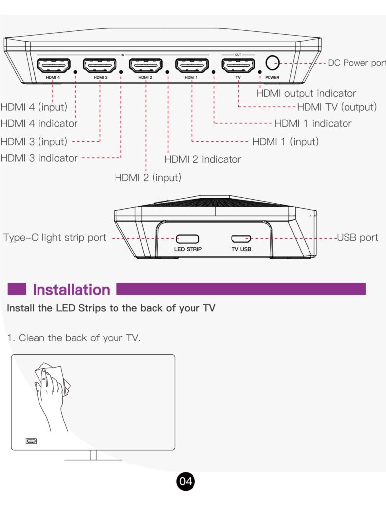 Montageanleitung für Lytmi Fantasy 3 TV Backlight Kit