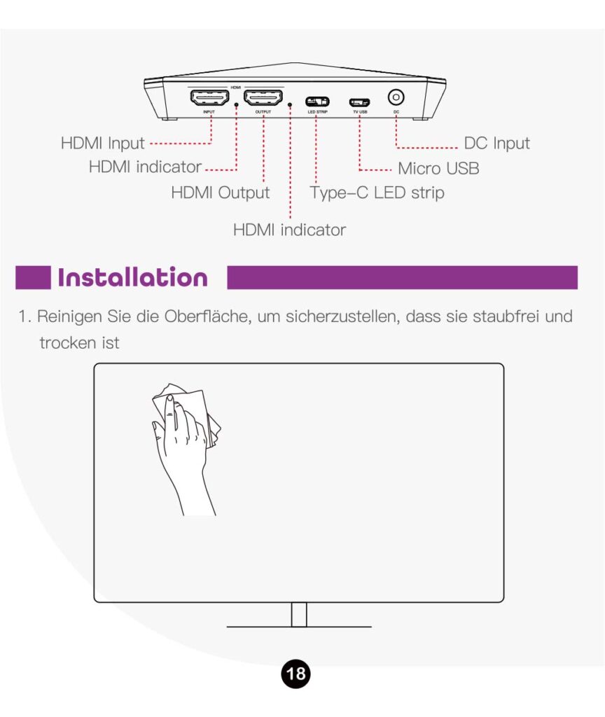 Montageanleitung für Lytmi Fantasy TV Backlight Kit Neo 2 HDMI Sync Box