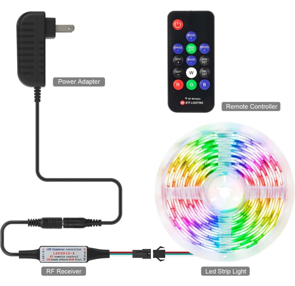 BTF-LIGHTING DC 5/12V RGB LED Controller mit Fernbedienung